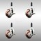 Service Caster 3 Inch 316SS Maroon Poly Swivel 7/8 Inch Expanding Stem Caster Set Brake SCC SCC-SS316EX20S314-PPUB-MRN-TLB-78-4 - alternate 1